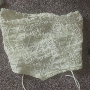 Textured White Crop Top
